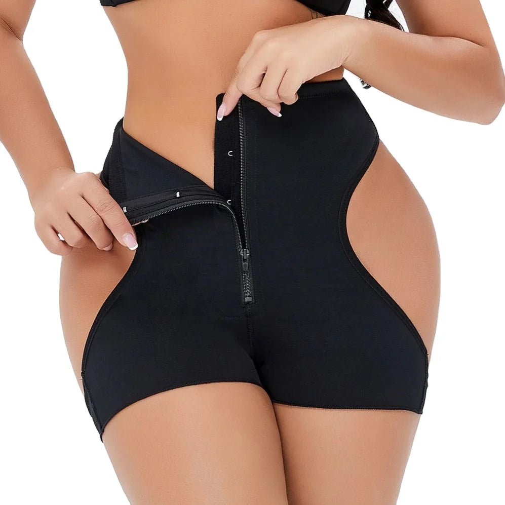 Hot Sale Women's Latex Zipper Waist Trainer High Comfortable Body Shaper Butt Lifter Tummy Control Panty Breathable Slim Waist