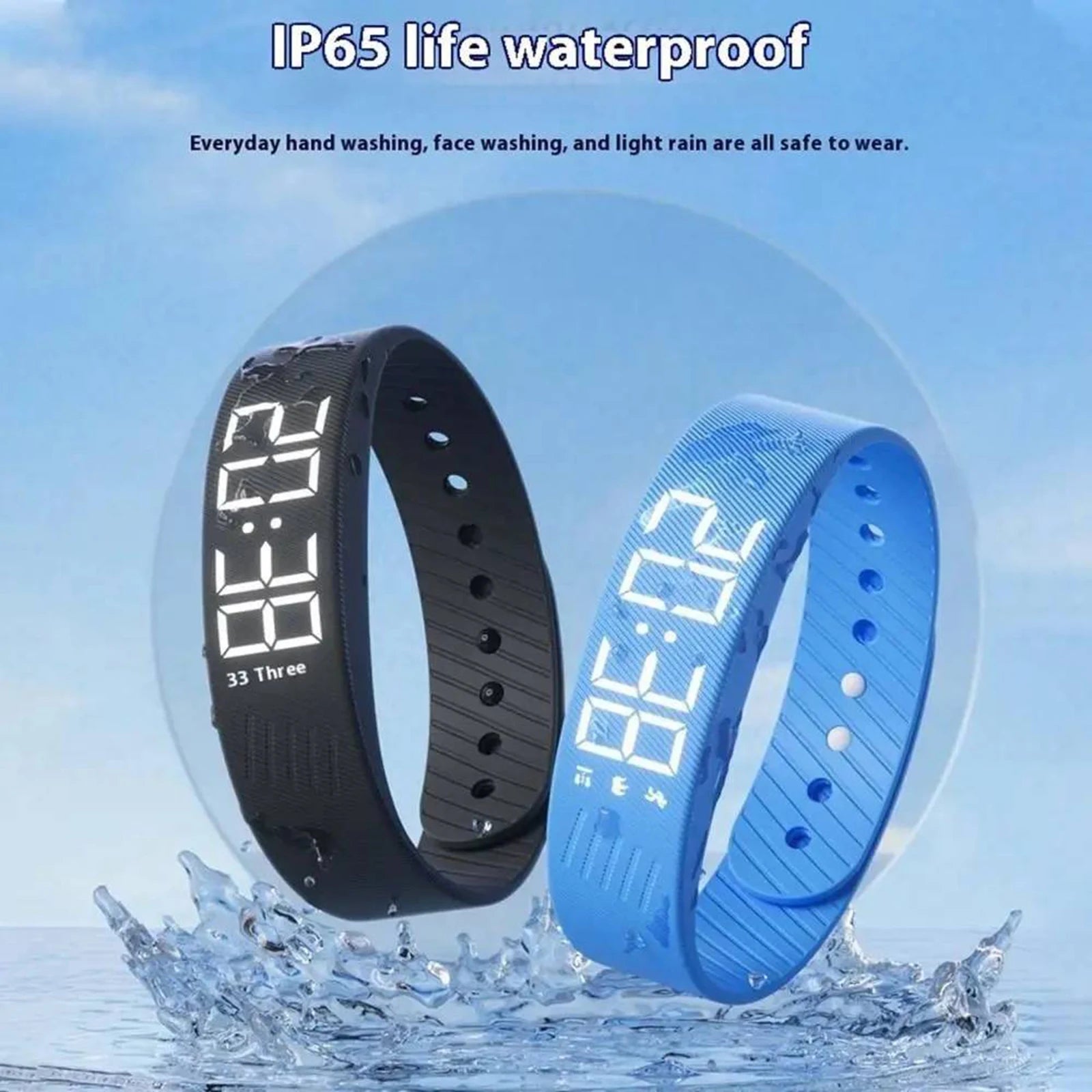 Smart Bracelet Vibrating Alarm Wristband W/Step Counter Pedometer Silent Vibration Alarm Watch Unique for Deepsleepers Elderly