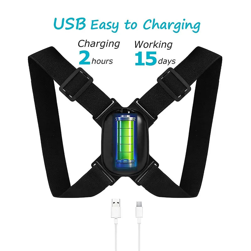 Smart Posture Corrector Sensor Vibration Reminder Posture Reminder for Adjustable Angle and Strap Help to Keep Right Posture