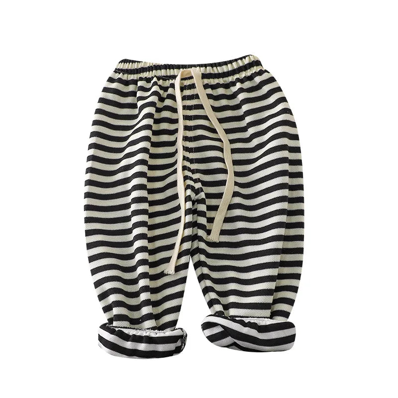 Summer New Children Korean Anti-mosquito Pants For Boys And Girls Baby Casual Striped Outside Ankle-length Sports Pants