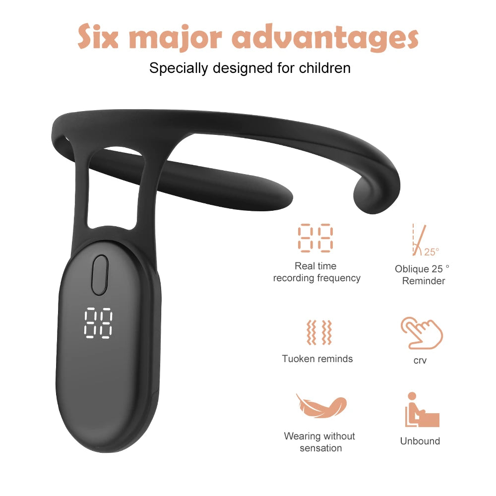 Smart Posture Corrector Back Vibration Reminder Posture Training Correction Device For Adult Kids Anti-Humpback Protect Eyesight
