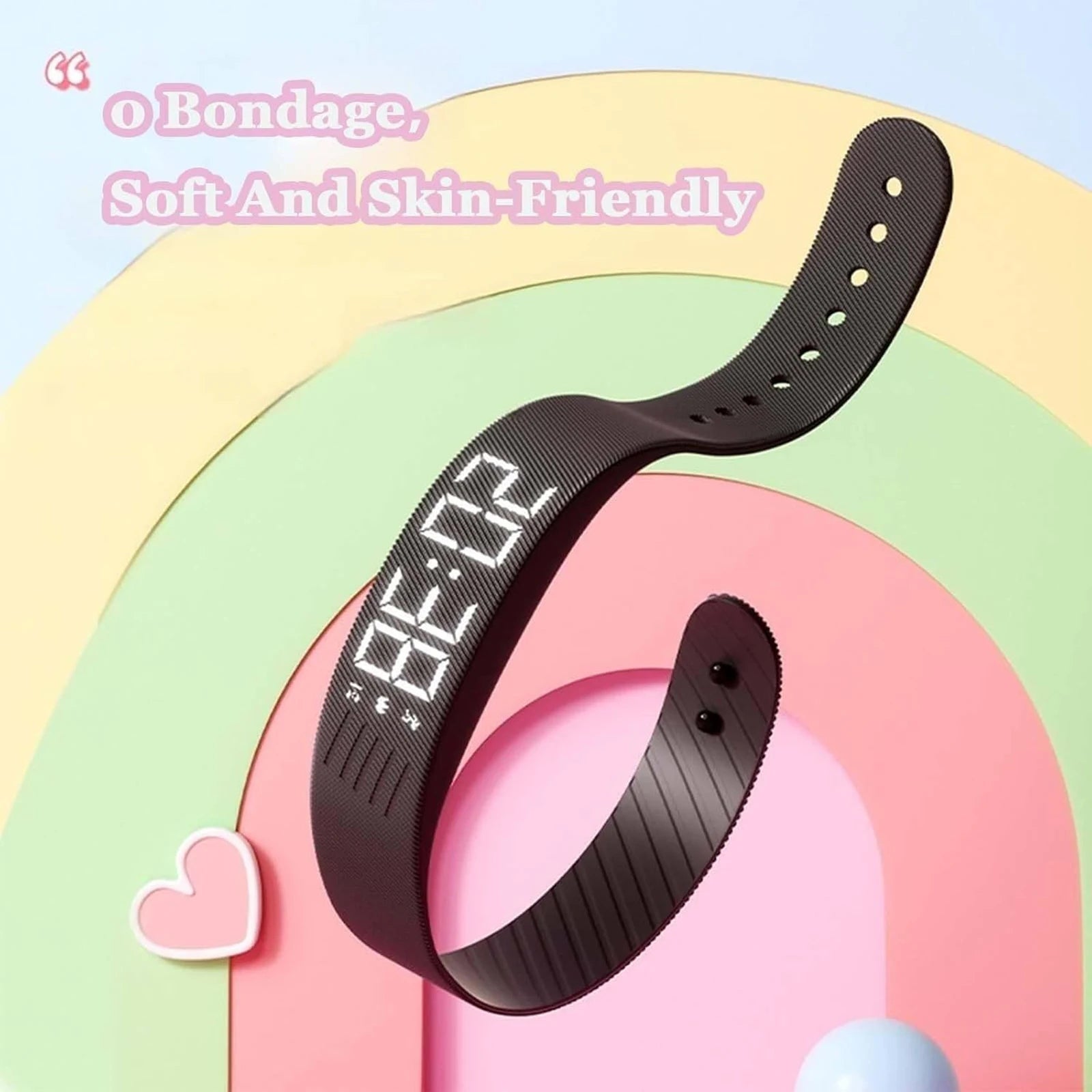  Smart Bracelet Vibrating Alarm Wristband W/Step Counter Pedometer Silent Vibration Alarm Watch Unique for Deepsleepers Elderly