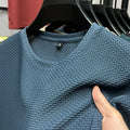 Summer Ice Silk High-End Solid Color High Quality Short Sleeve T Shirts Men's Breathable Fashion T-Shirt Male Brand Clothes 4XL