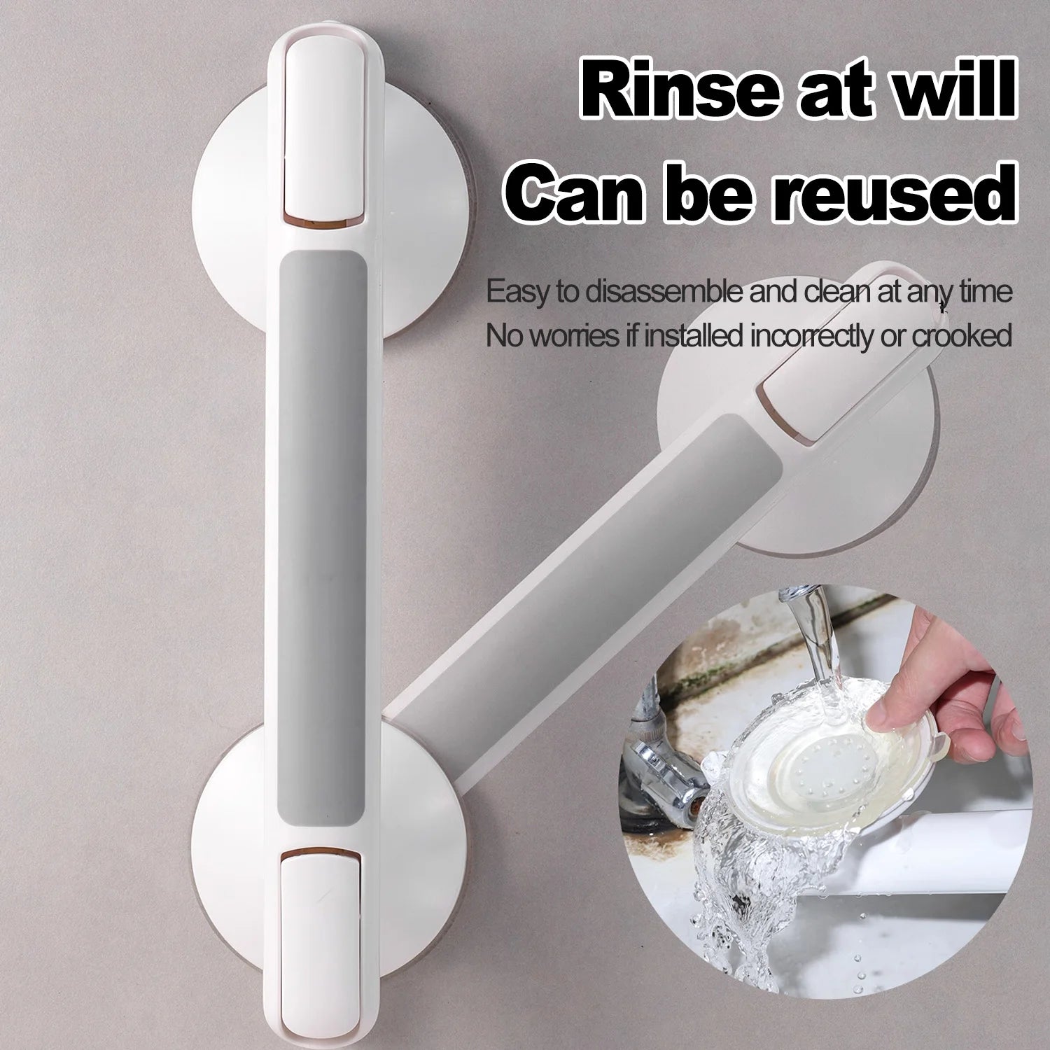 Showers Grab Bars Free Punch Bathroom Handle Anti Slip Safety Suction Cups Bathtub Grab Bar For Elderly Children Support